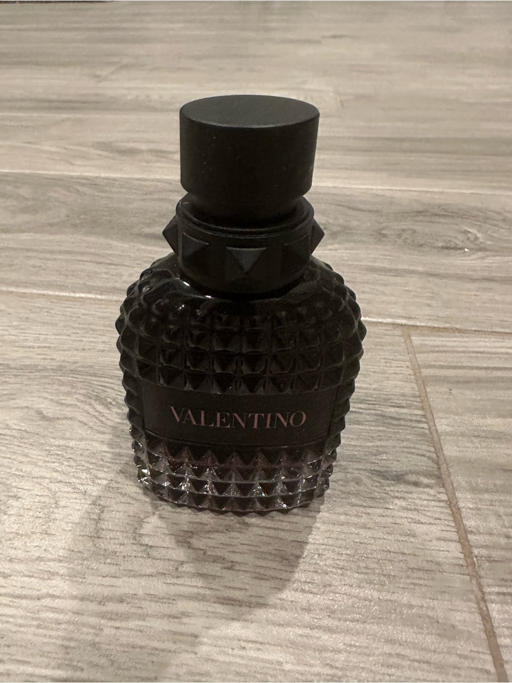 Valentino Black Textured Studded Bottle